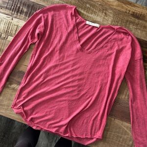 We The Free Raspberry Long Sleeve Top